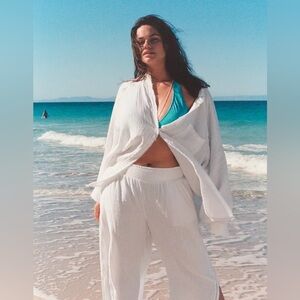 Aerie Gauzy Knit Waffles Layering Shirt